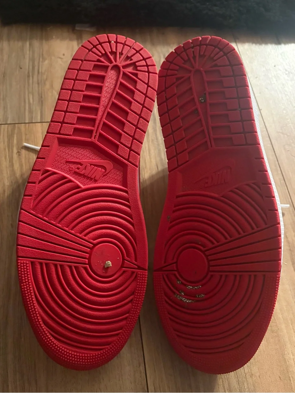 Nike White and Red Low Top Sneakers Jordan